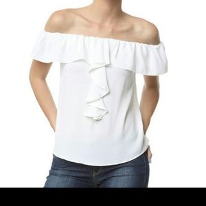 Off Shoulder Ruffle Detail Blouse